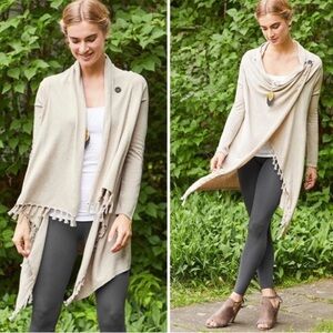 Matilda Jane - Overlapping Fringe Beige Cardigan